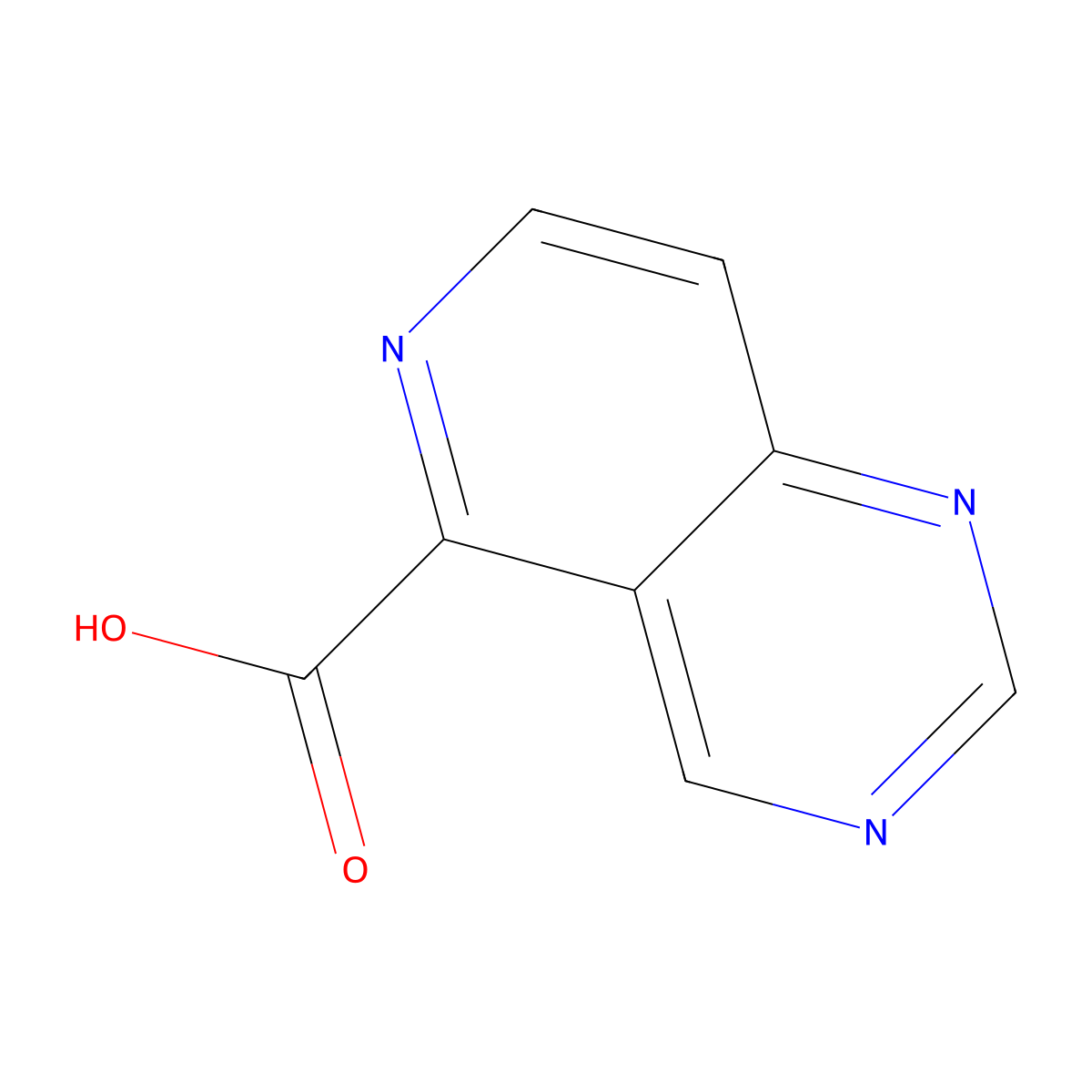 Pyrido[4,3-d]pyrimidine-5-carboxylic acid molecular structure, CAS 1490792-54-5