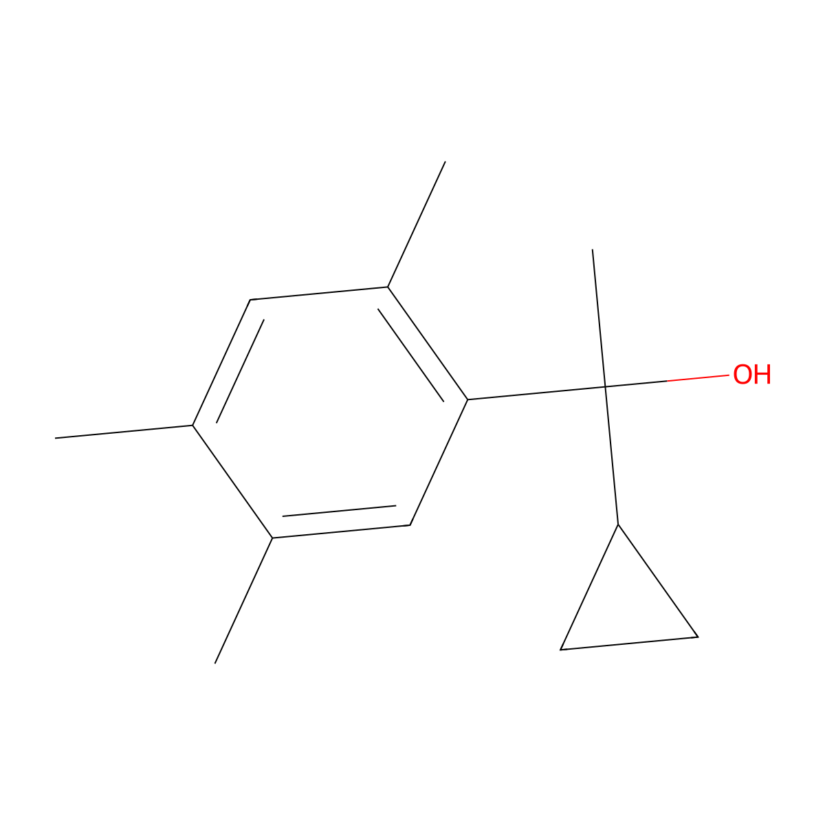 1-(2,4,5-Trimethylphenyl)-1-cyclopropyl ethanol molecular structure, CAS 1490796-09-2