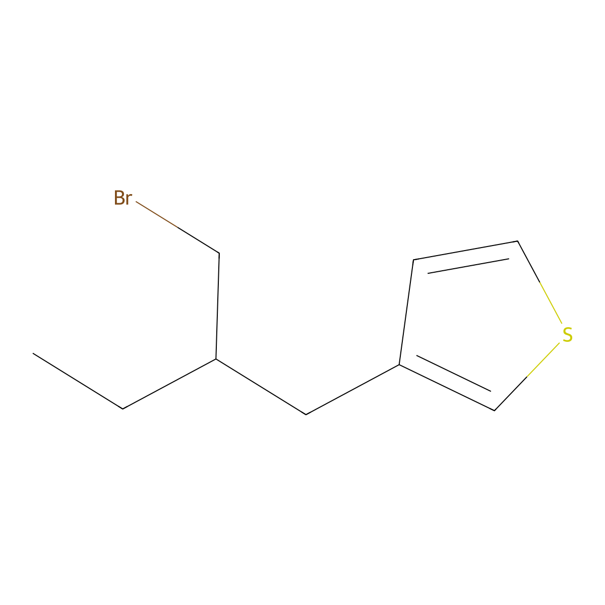 3-[2-(Bromomethyl)butyl]thiophene molecular structure, CAS 1490799-75-1