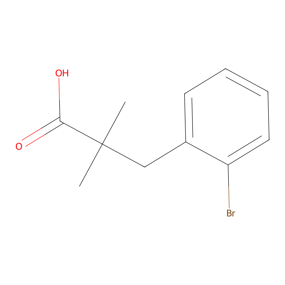 3-(2-Bromophenyl)-2,2-dimethylpropanoic acid molecular structure, CAS 149080-24-0