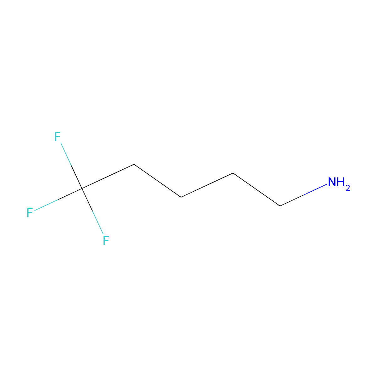 5,5,5-Trifluoropentan-1-amine molecular structure, CAS 149080-27-3