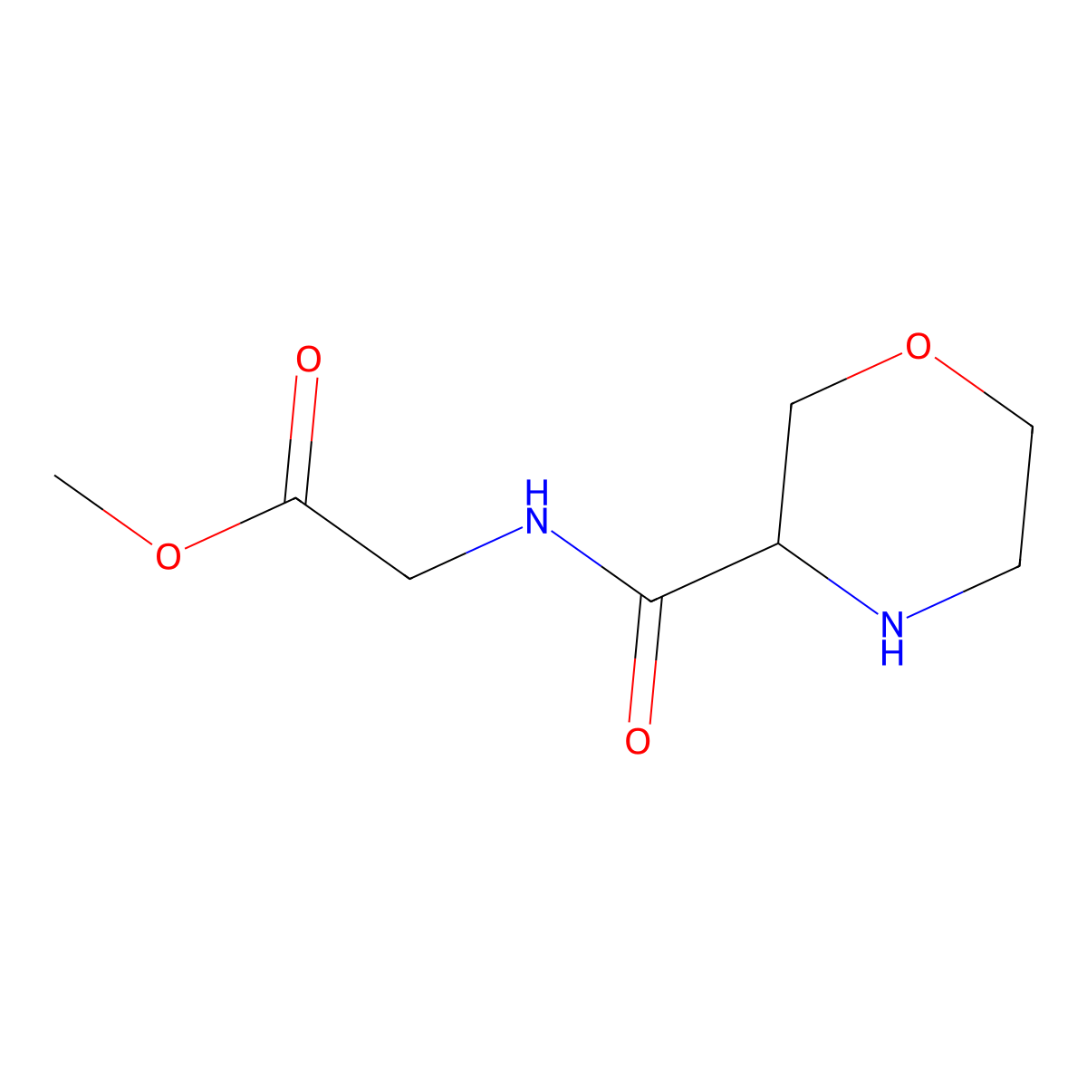 Methyl 2-[(morpholin-3-yl)formamido]acetate molecular structure, CAS 1490808-84-8