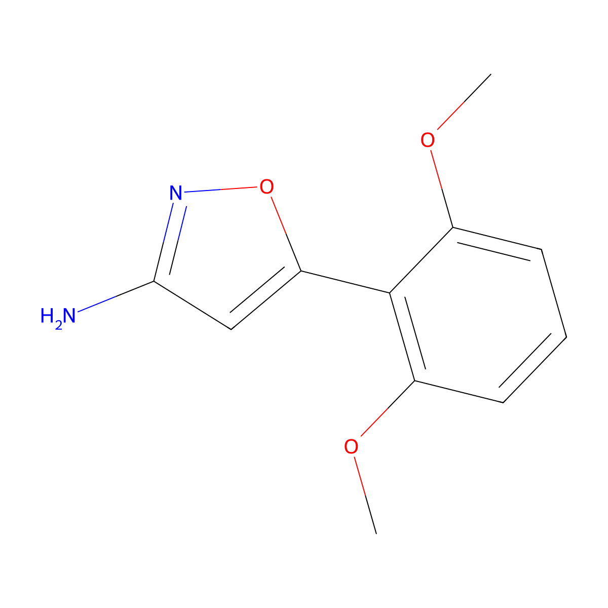 5-(2,6-Dimethoxyphenyl)isoxazol-3-amine molecular structure, CAS 1490823-74-9