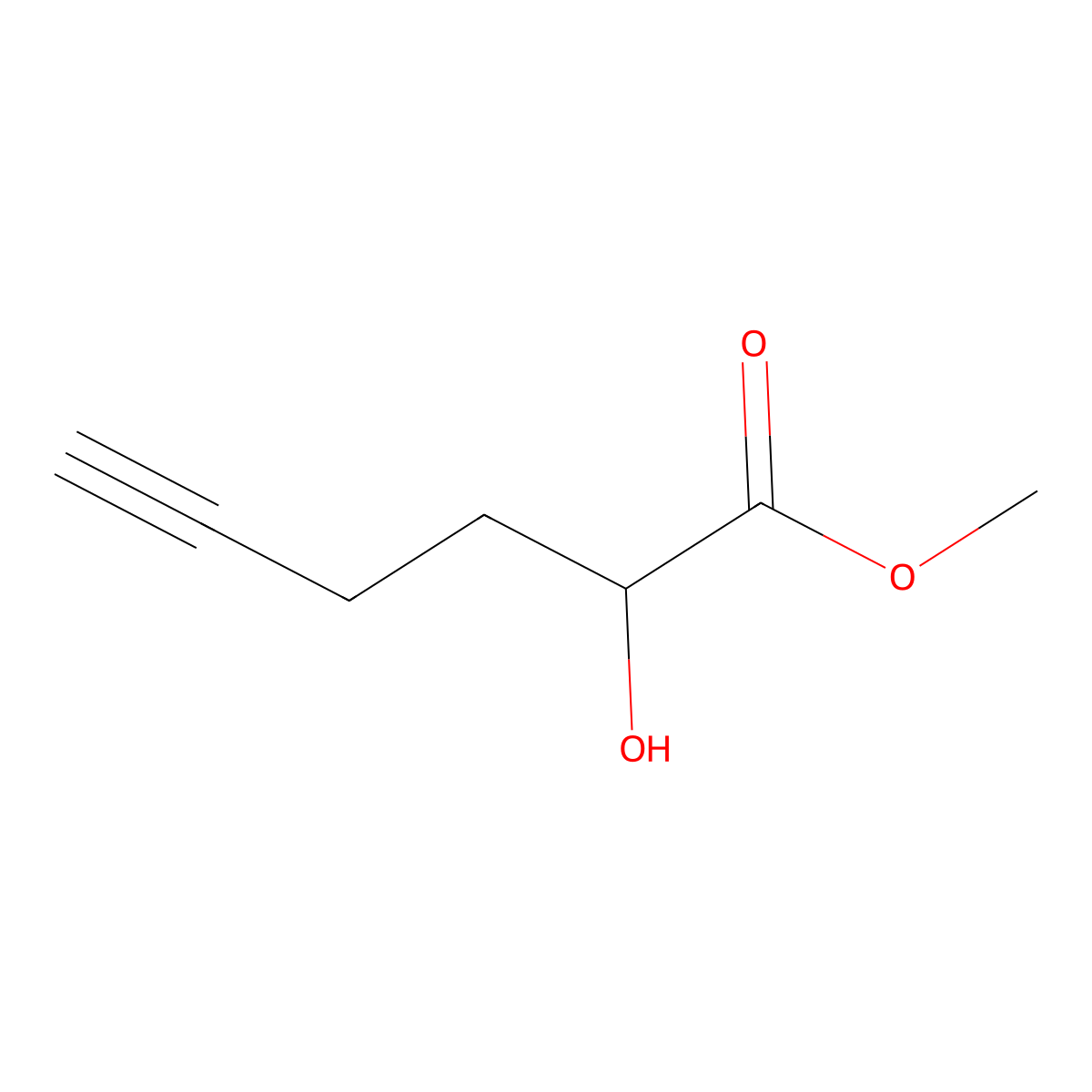 Methyl 2-hydroxyhex-5-ynoate molecular structure, CAS 1490824-17-3