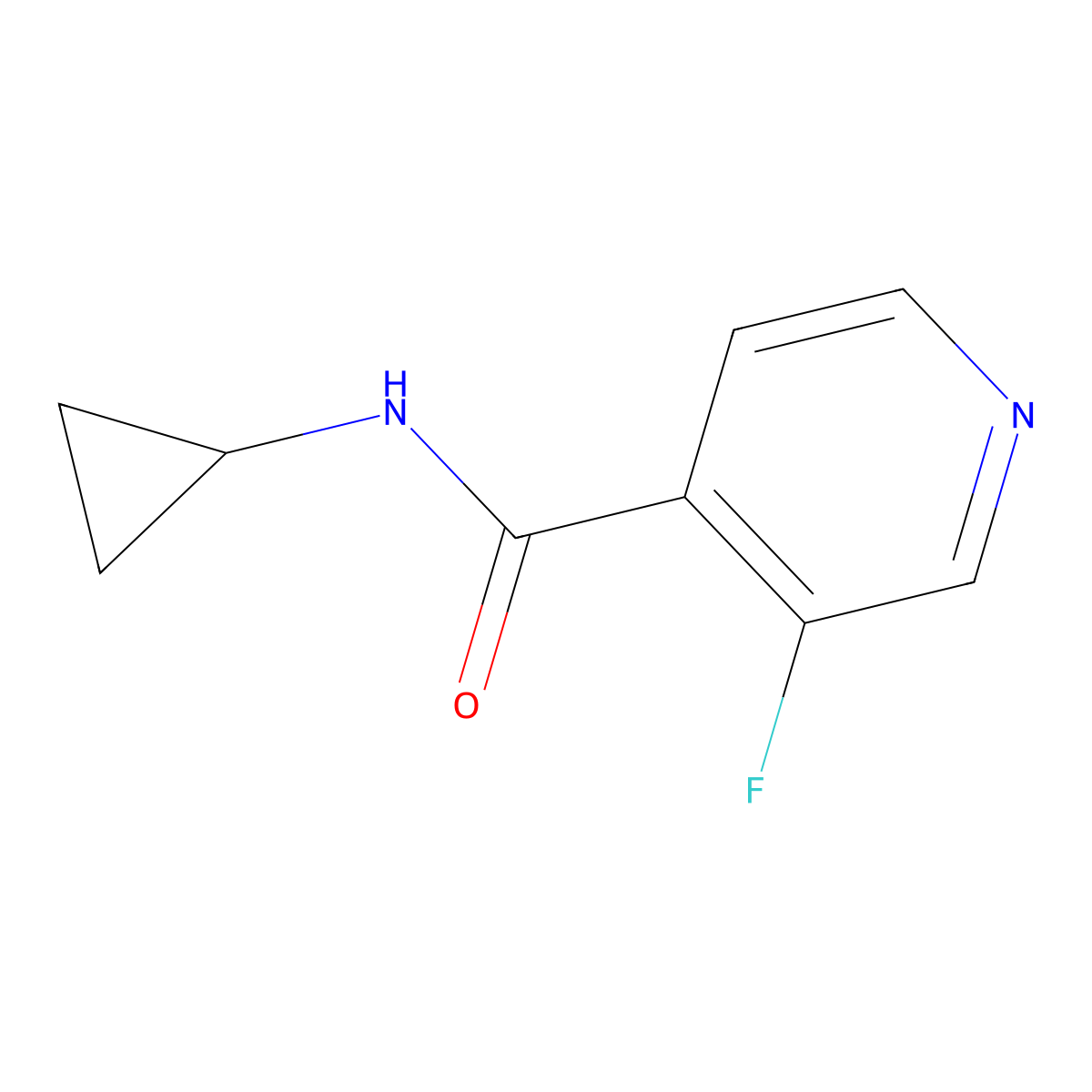 N-cyclopropyl-3-fluoropyridine-4-carboxamide molecular structure, CAS 1490840-10-2