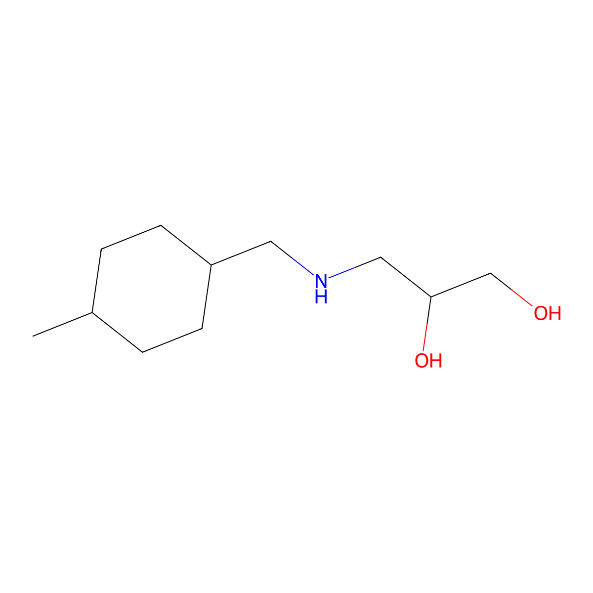 3-{[(4-Methylcyclohexyl)methyl]amino}propane-1,2-diol molecular structure, CAS 1490841-36-5