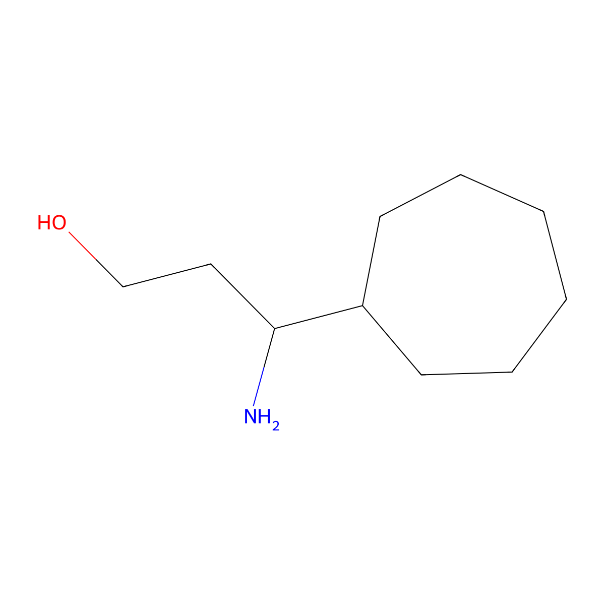 3-Amino-3-cycloheptylpropan-1-ol molecular structure, CAS 1490848-91-3