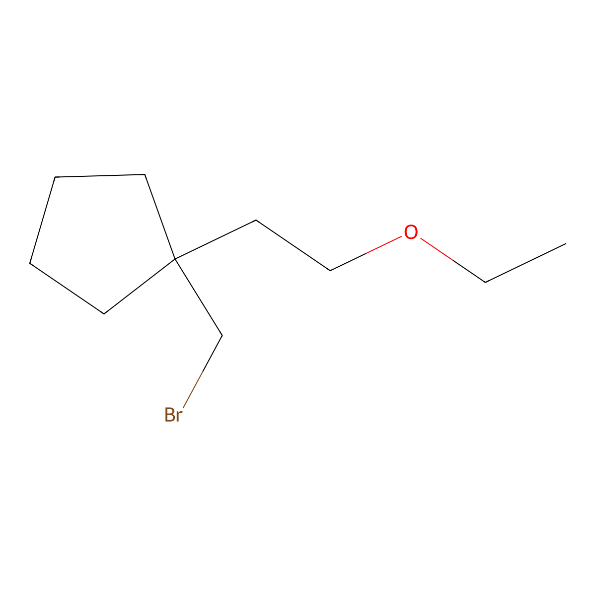 1-(Bromomethyl)-1-(2-ethoxyethyl)cyclopentane molecular structure, CAS 1490851-71-2
