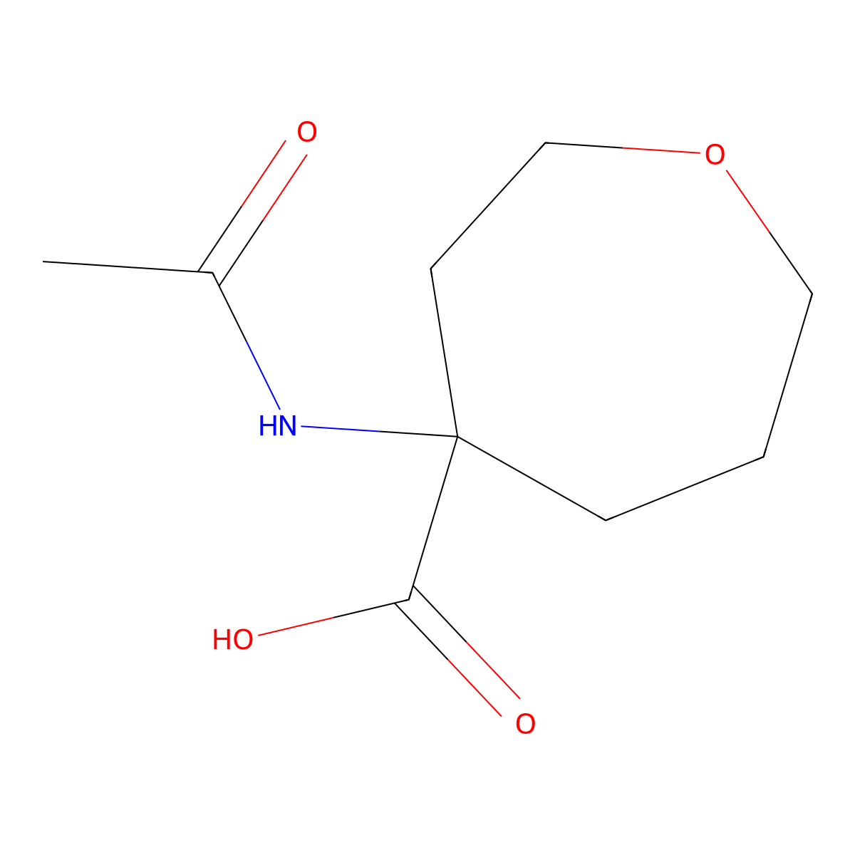 4-Acetamidooxepane-4-carboxylic acid molecular structure, CAS 1490903-49-5