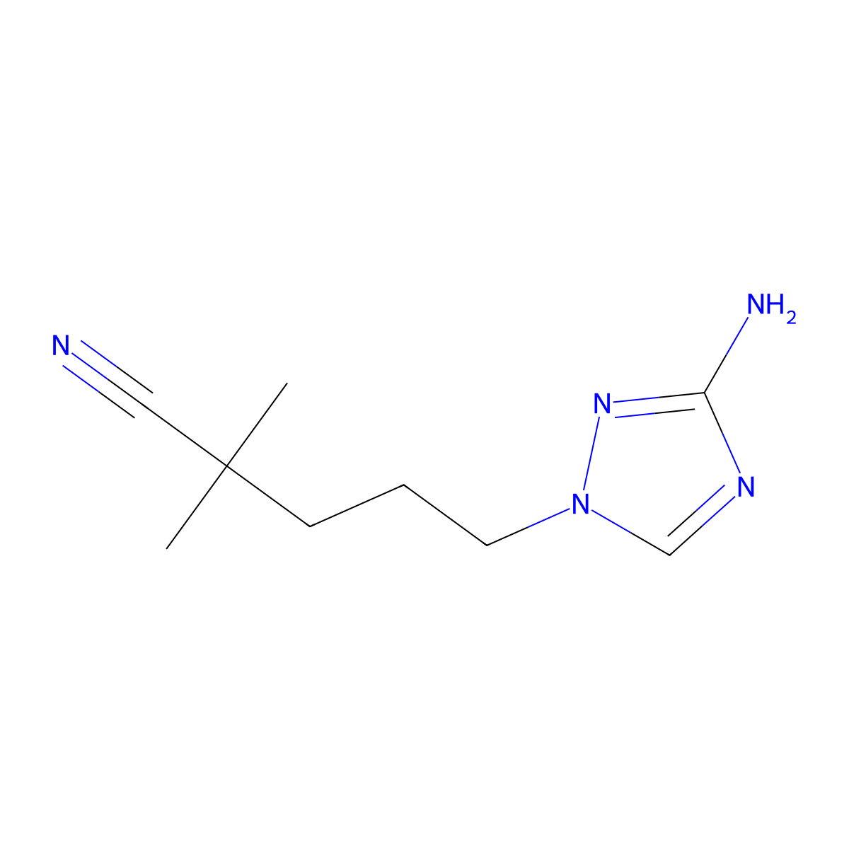 5-(3-Amino-1h-1,2,4-triazol-1-yl)-2,2-dimethylpentanenitrile molecular structure, CAS 1490906-84-7