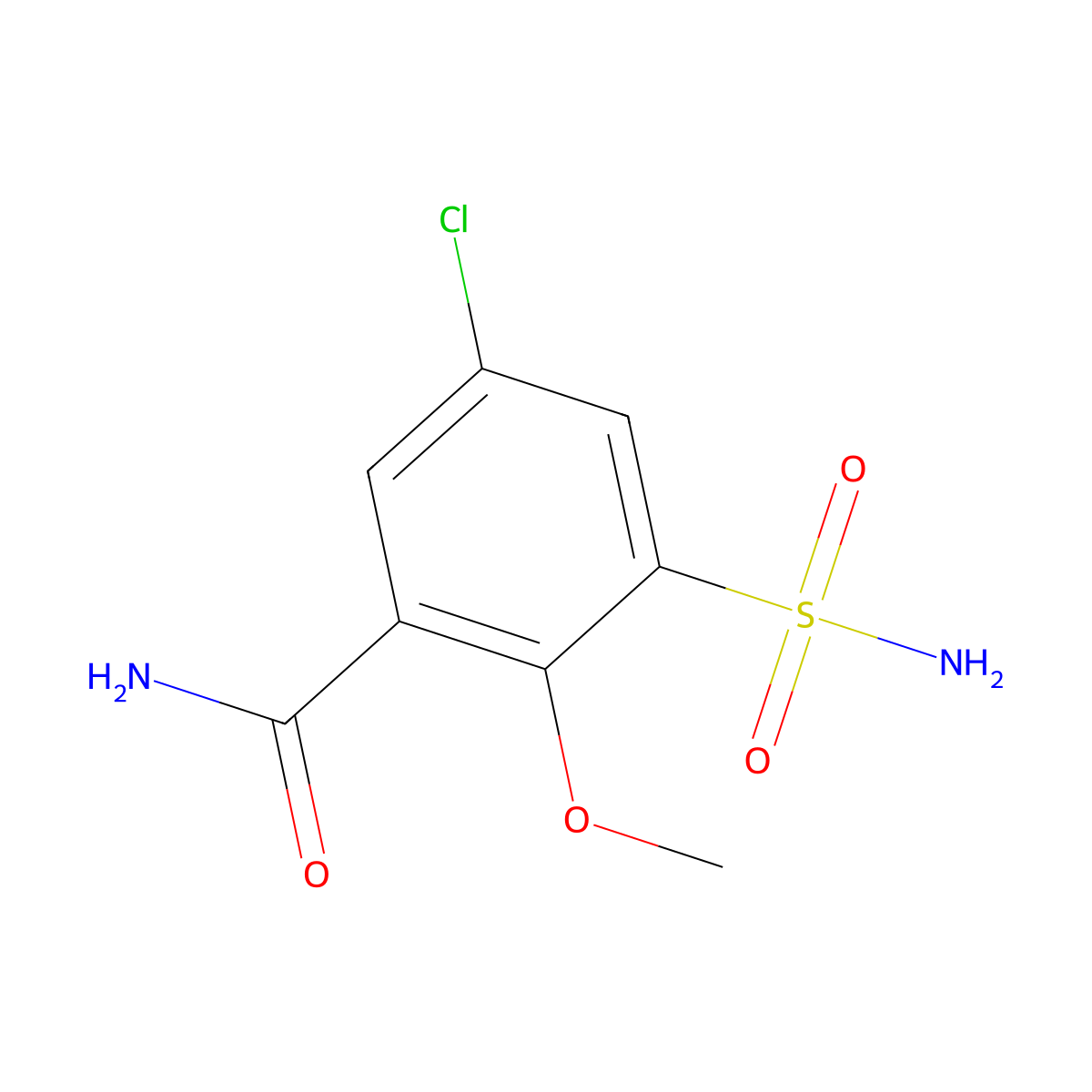 5-Chloro-2-methoxy-3-sulfamoylbenzamide molecular structure, CAS 1490911-67-5