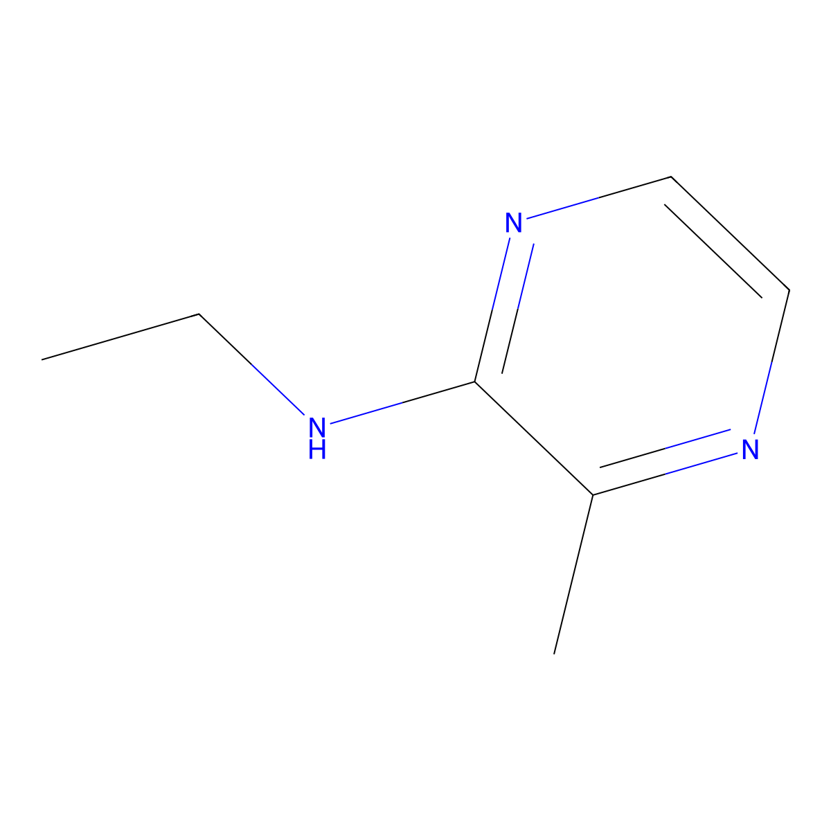 N-ethyl-3-methylpyrazin-2-amine molecular structure, CAS 1490918-53-0