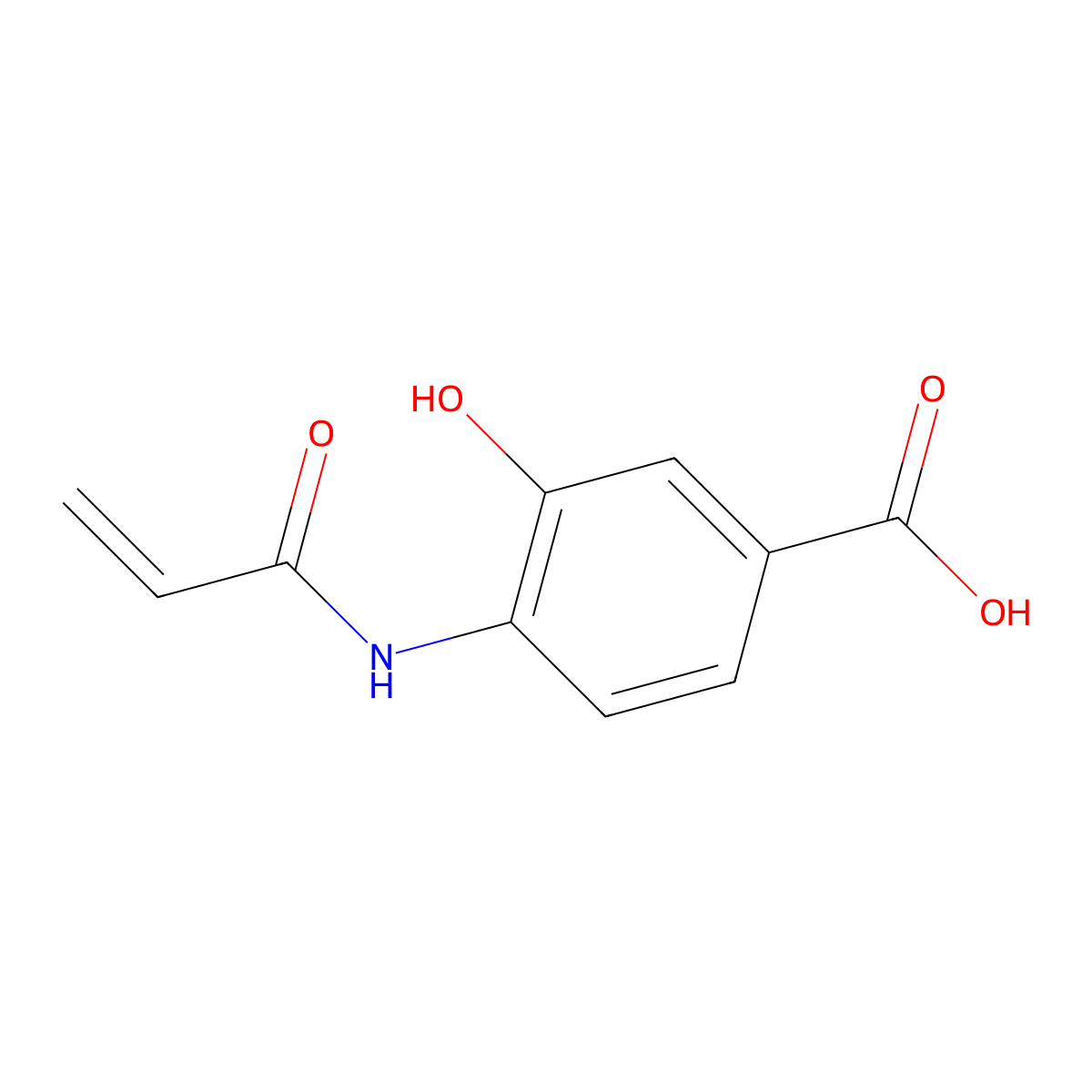 3-Hydroxy-4-(prop-2-enoylamino)benzoic acid molecular structure, CAS 149093-40-3