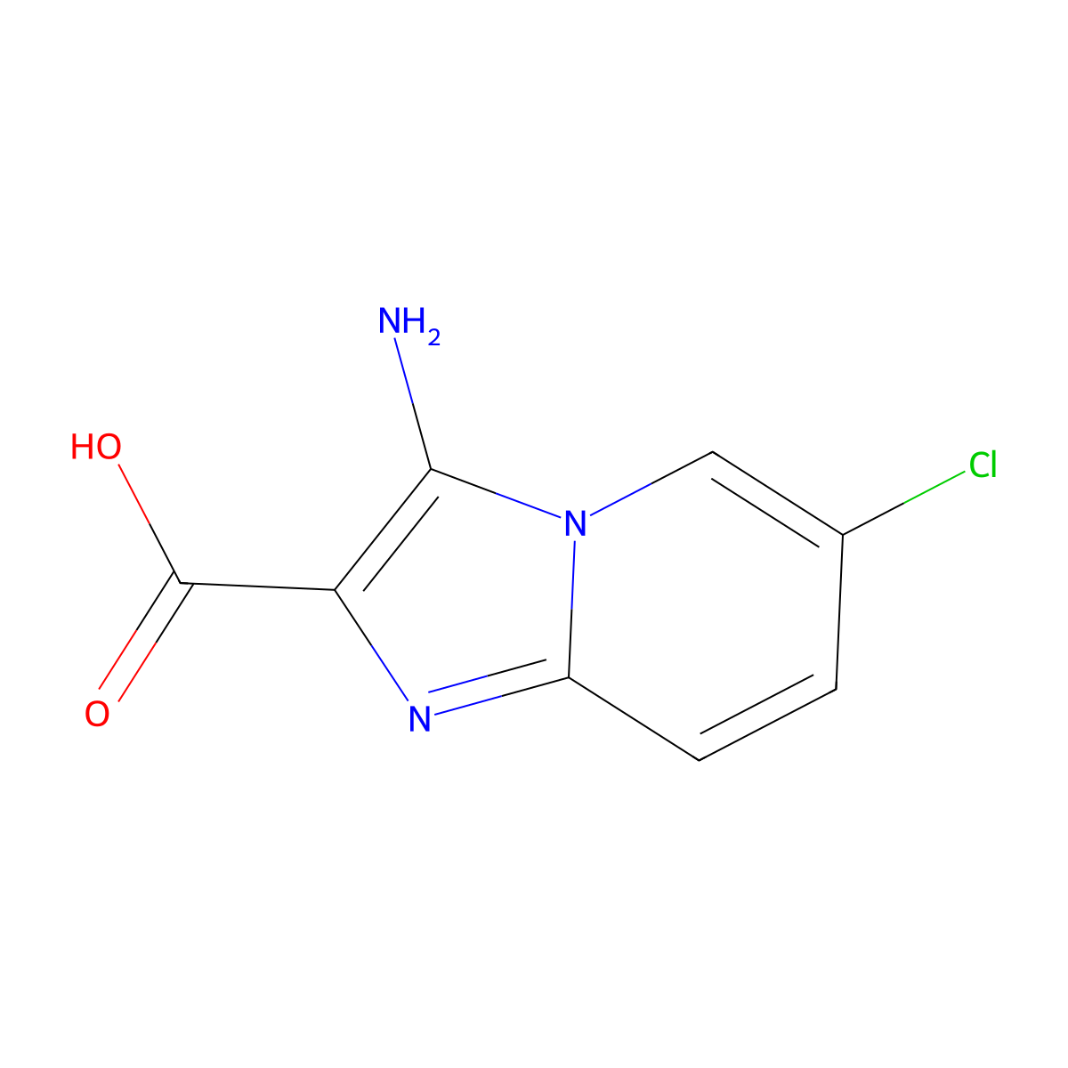 3-Amino-6-chloroimidazo[1,2-A]pyridine-2-carboxylic acid molecular structure, CAS 1490937-63-7