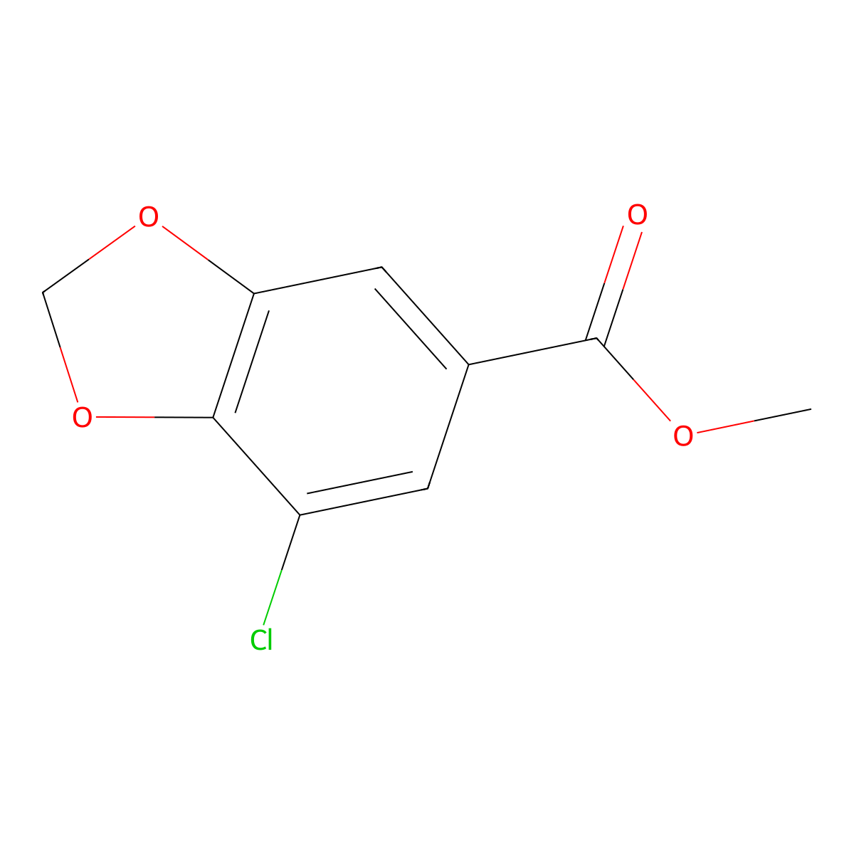 Methyl 3-chloro-4,5-methylenedioxybenzoate molecular structure, CAS 1490946-47-8