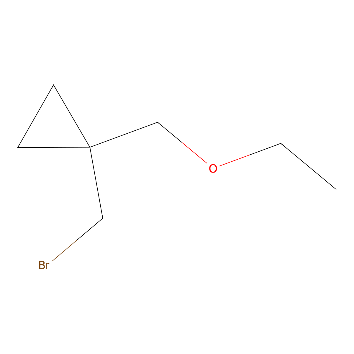 1-(Bromomethyl)-1-(ethoxymethyl)cyclopropane molecular structure, CAS 1490961-17-5