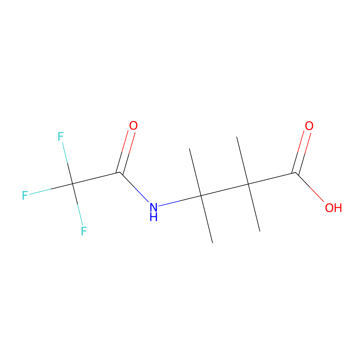 2,2,3-Trimethyl-3-(trifluoroacetamido)butanoic acid molecular structure, CAS 1490961-27-7