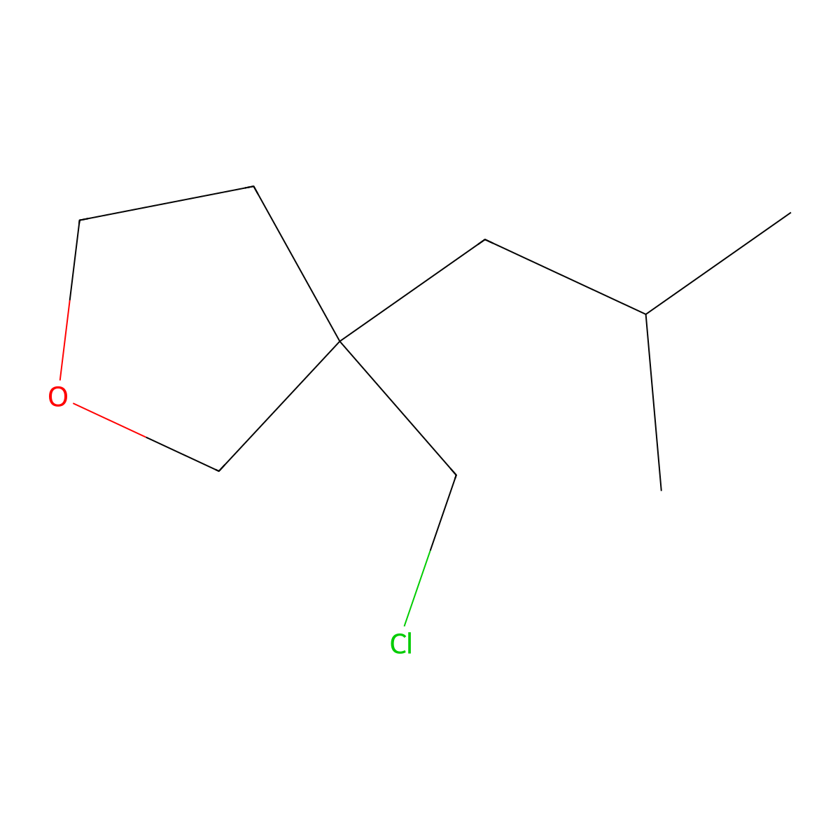 3-(Chloromethyl)-3-(2-methylpropyl)oxolane molecular structure, CAS 1490966-98-7