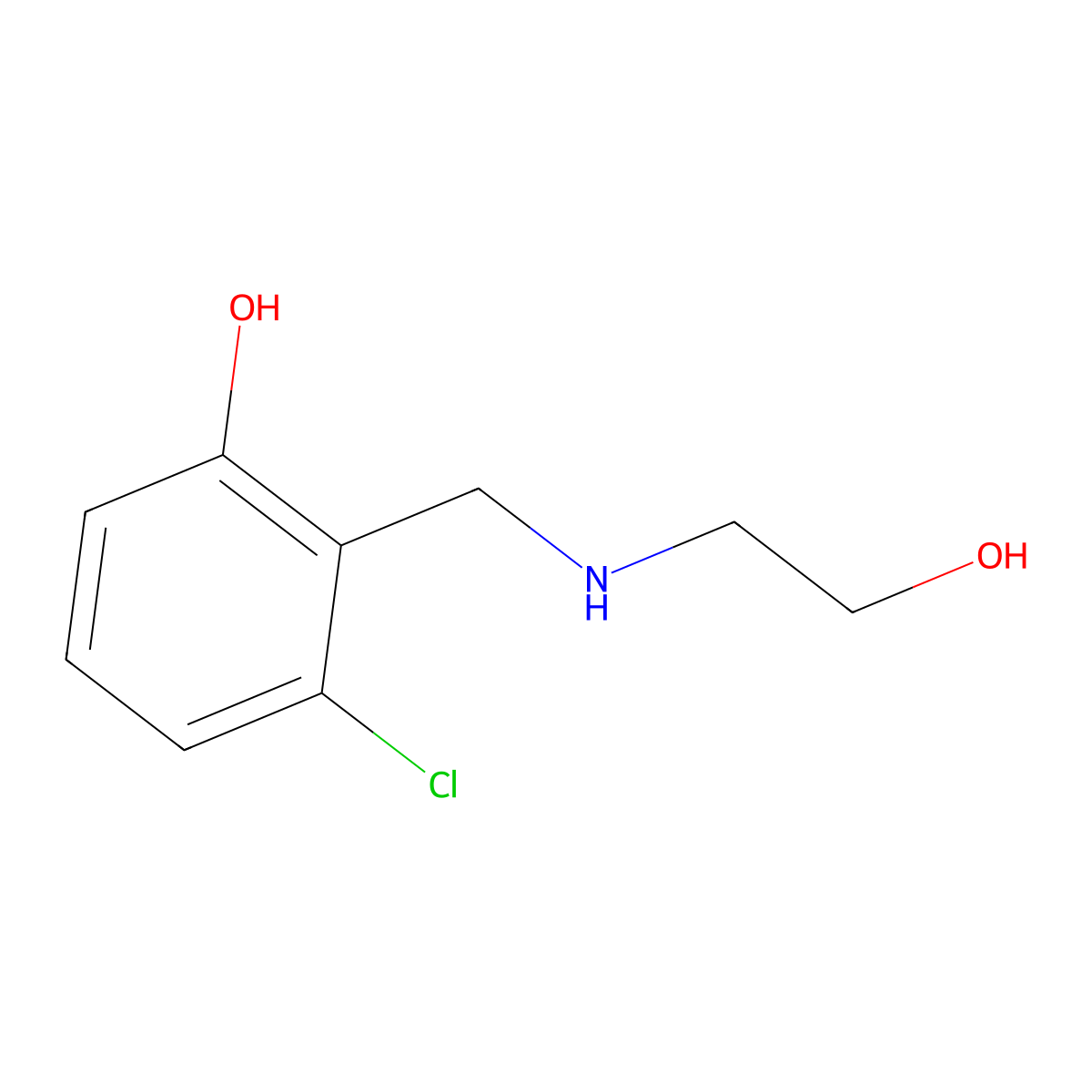 3-Chloro-2-{[(2-hydroxyethyl)amino]methyl}phenol molecular structure, CAS 1490967-63-9