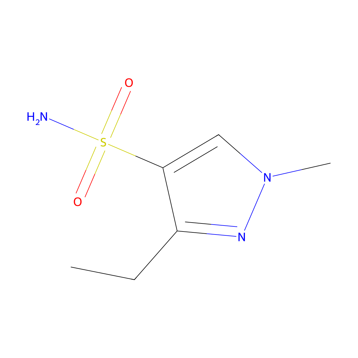 3-Ethyl-1-methyl-1h-pyrazole-4-sulfonamide molecular structure, CAS 1490968-79-0