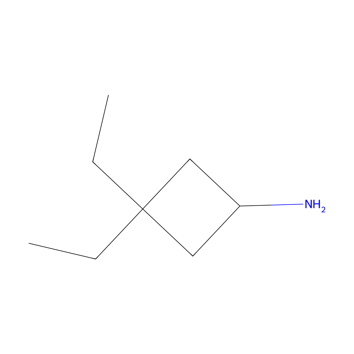 3,3-Diethylcyclobutan-1-amine molecular structure, CAS 1490975-29-5