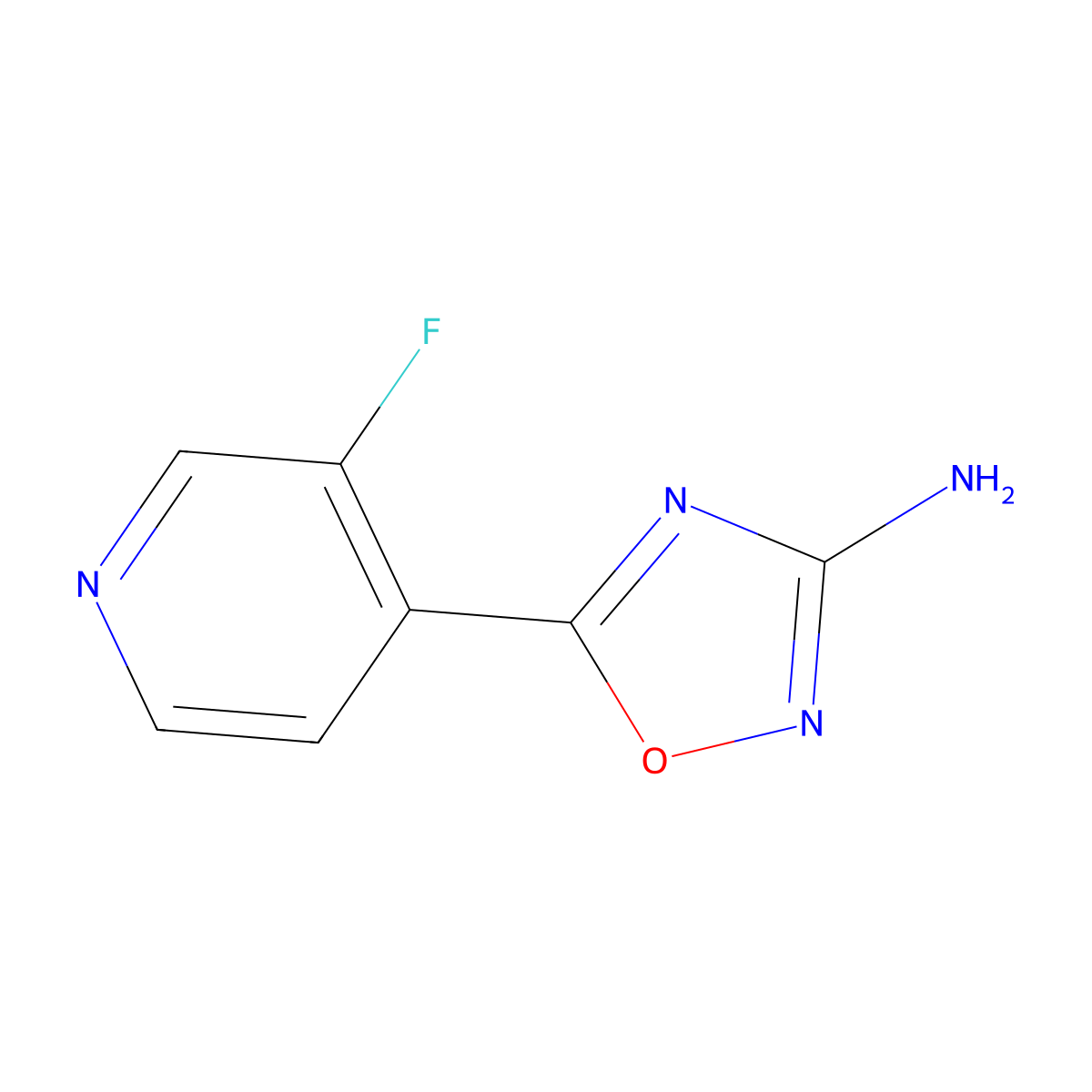 5-(3-Fluoropyridin-4-yl)-1,2,4-oxadiazol-3-amine molecular structure, CAS 1490982-51-8