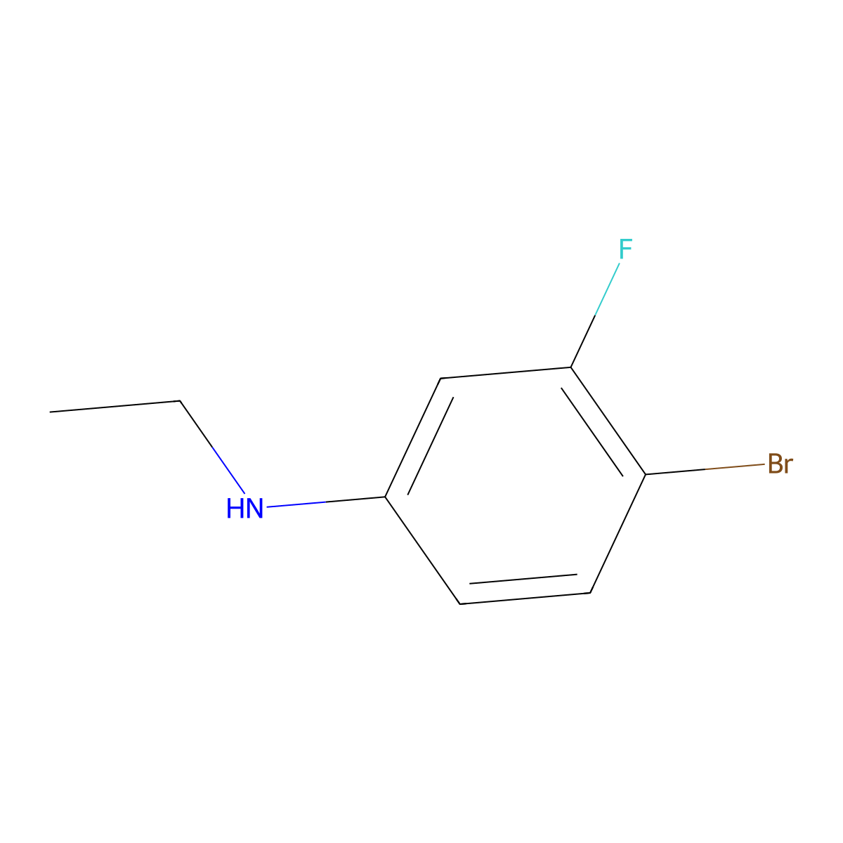 4-bromo-N-ethyl-3-fluoroaniline molecular structure, CAS 1490984-46-7