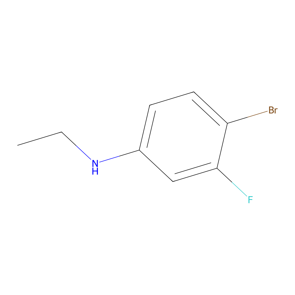 4-bromo-N-ethyl-3-fluoroaniline molecular structure, CAS 1490984-46-7
