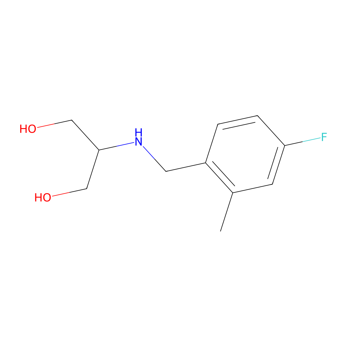 2-{[(4-Fluoro-2-methylphenyl)methyl]amino}propane-1,3-diol molecular structure, CAS 1490987-87-5