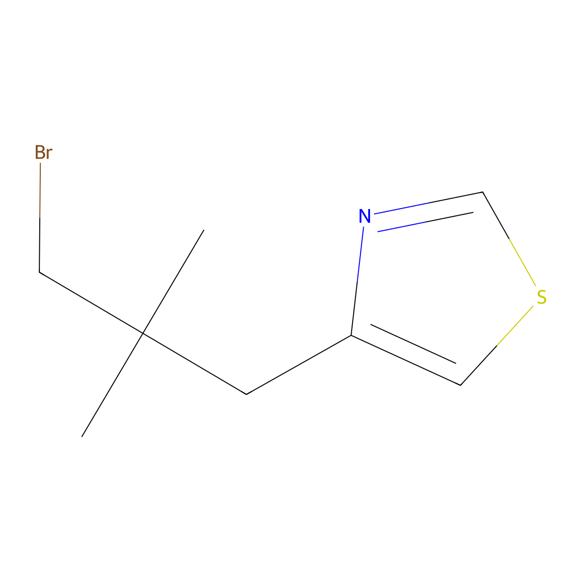 4-(3-Bromo-2,2-dimethylpropyl)-1,3-thiazole molecular structure, CAS 1490995-78-2