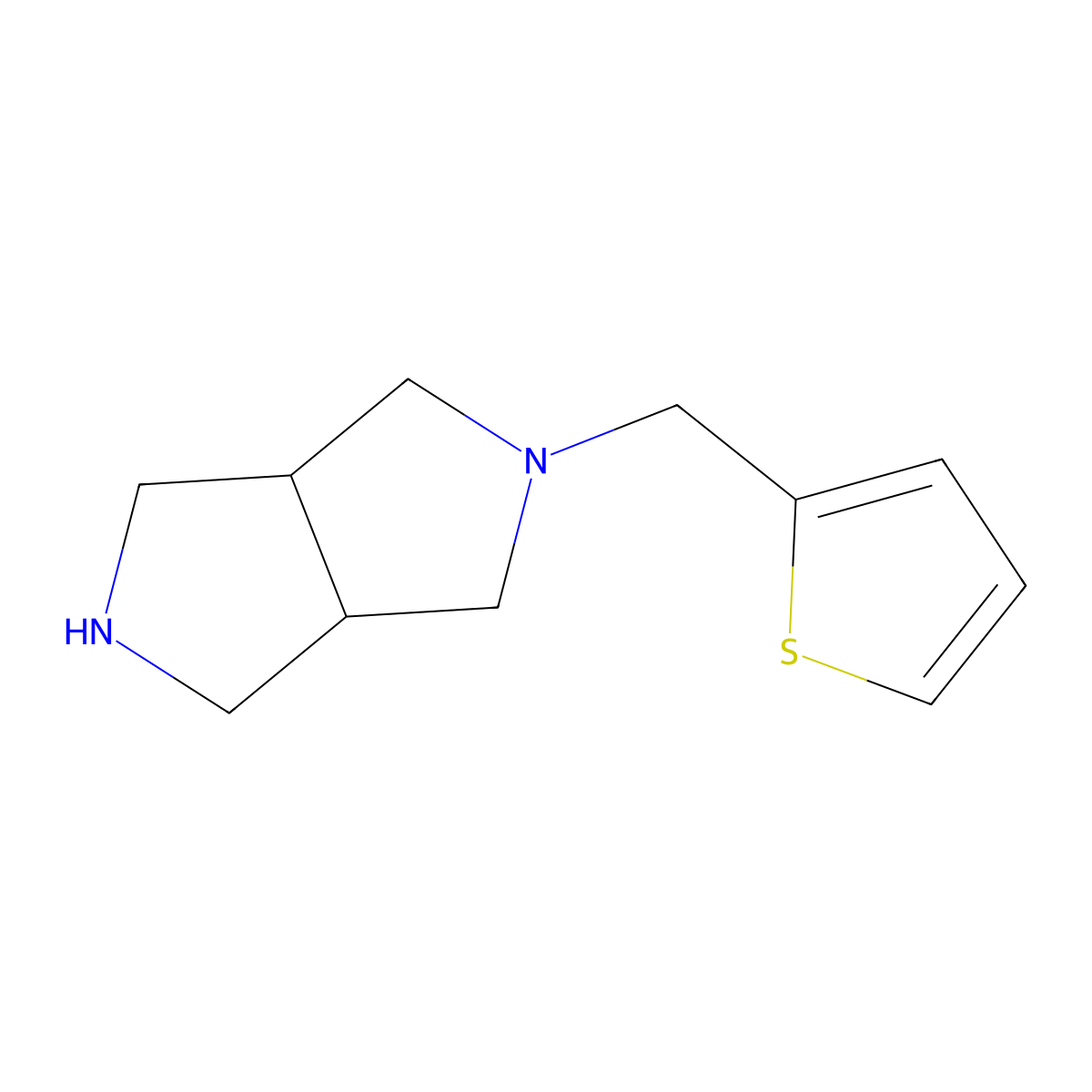 2-(Thiophen-2-ylmethyl)octahydropyrrolo[3,4-c]pyrrole molecular structure, CAS 1490997-39-1