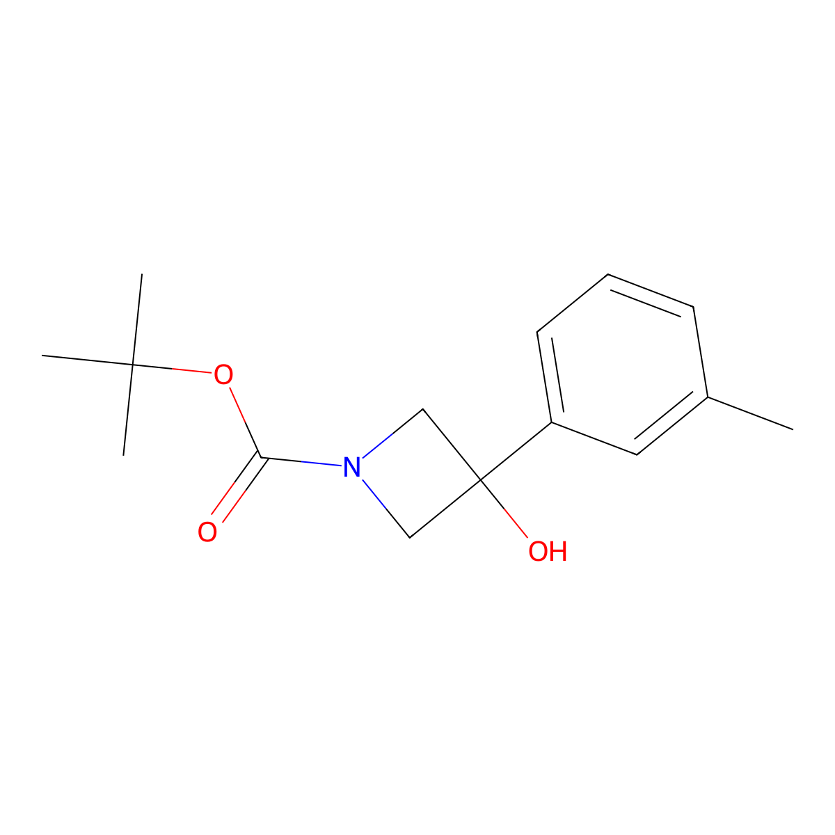 Tert-butyl 3-hydroxy-3-(M-tolyl)azetidine-1-carboxylate molecular structure, CAS 1490999-79-5