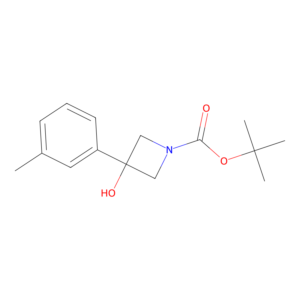Tert-butyl 3-hydroxy-3-(M-tolyl)azetidine-1-carboxylate molecular structure, CAS 1490999-79-5
