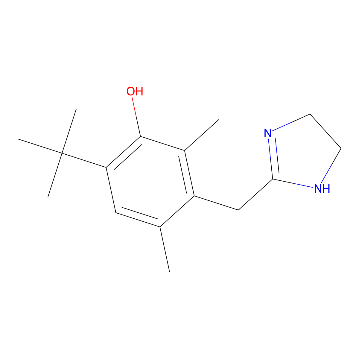 Oxymetazoline molecular structure, CAS 1491-59-4