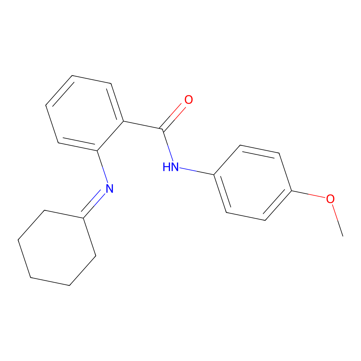 2-(cyclohexylideneamino)-N-(4-methoxyphenyl)benzamide molecular structure, CAS 14910-03-3