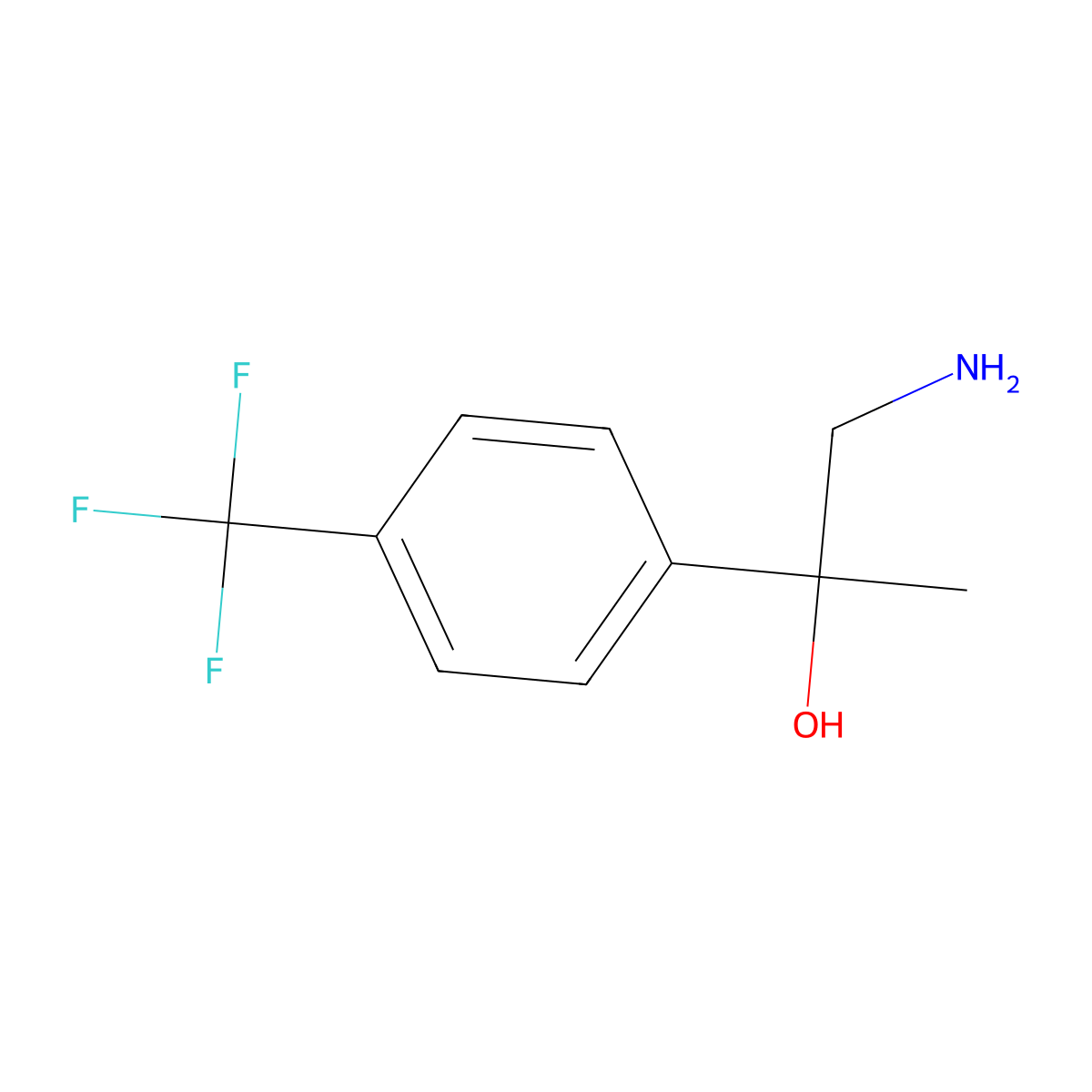 1-Amino-2-[4-(trifluoromethyl)phenyl]propan-2-ol molecular structure, CAS 1491000-84-0