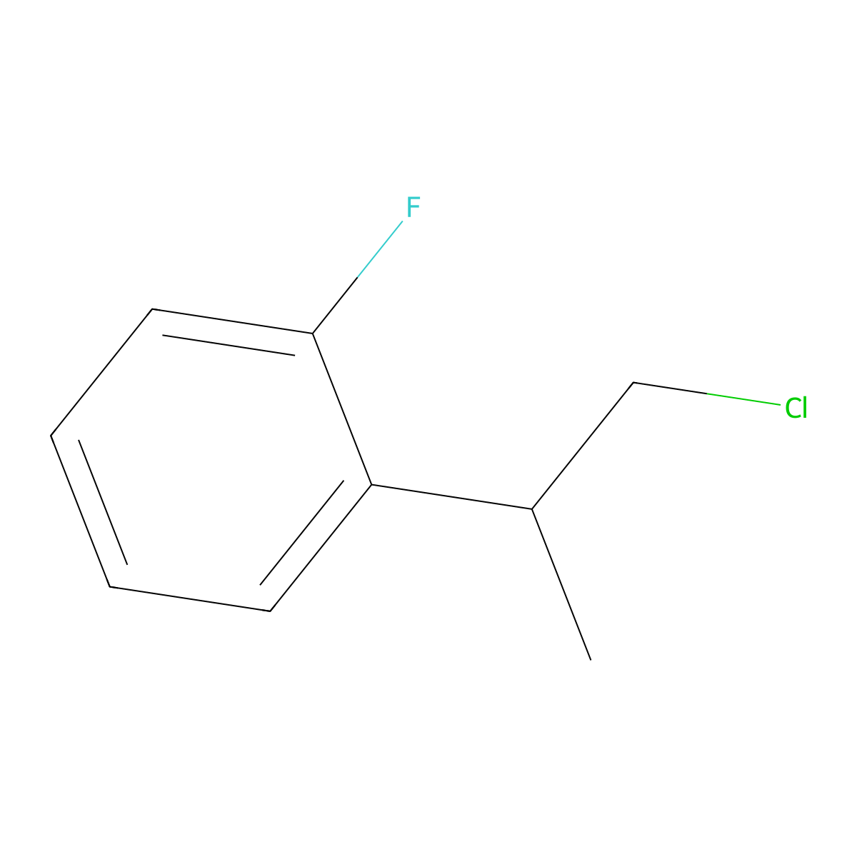 1-(1-Chloropropan-2-yl)-2-fluorobenzene molecular structure, CAS 1491002-62-0