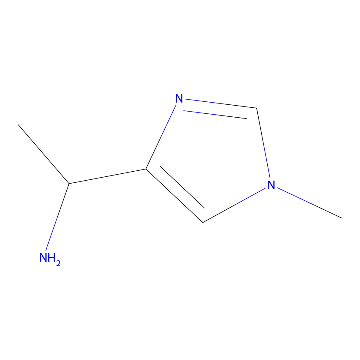 1-(1-methyl-1H-imidazol-4-yl)ethan-1-amine molecular structure, CAS 1491004-38-6