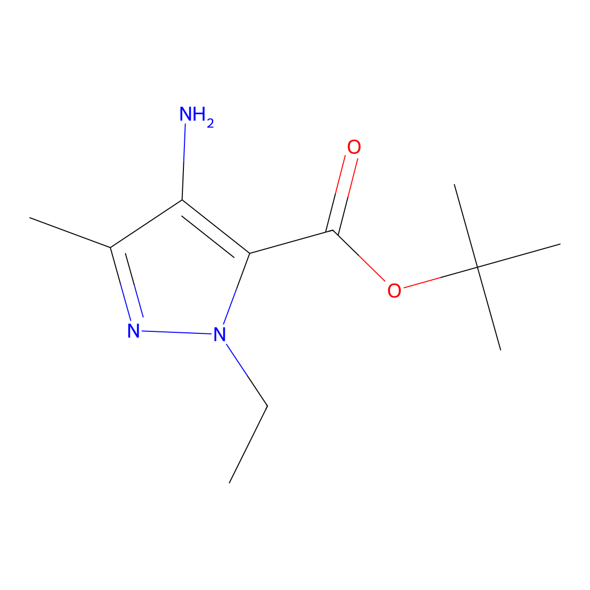 Tert-butyl 4-amino-1-ethyl-3-methyl-1h-pyrazole-5-carboxylate molecular structure, CAS 1491020-28-0