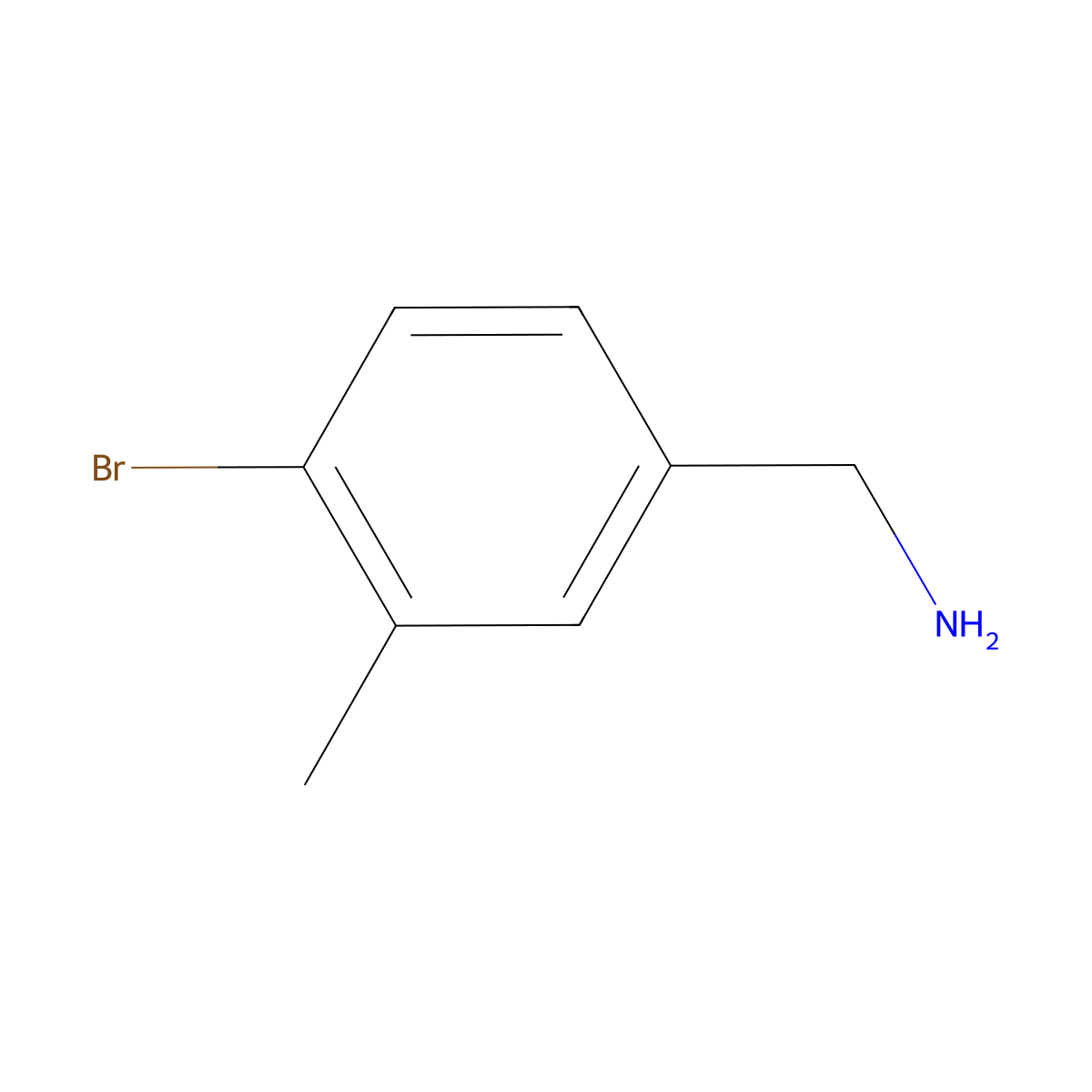 (4-Bromo-3-methylphenyl)methanamine molecular structure, CAS 149104-92-7