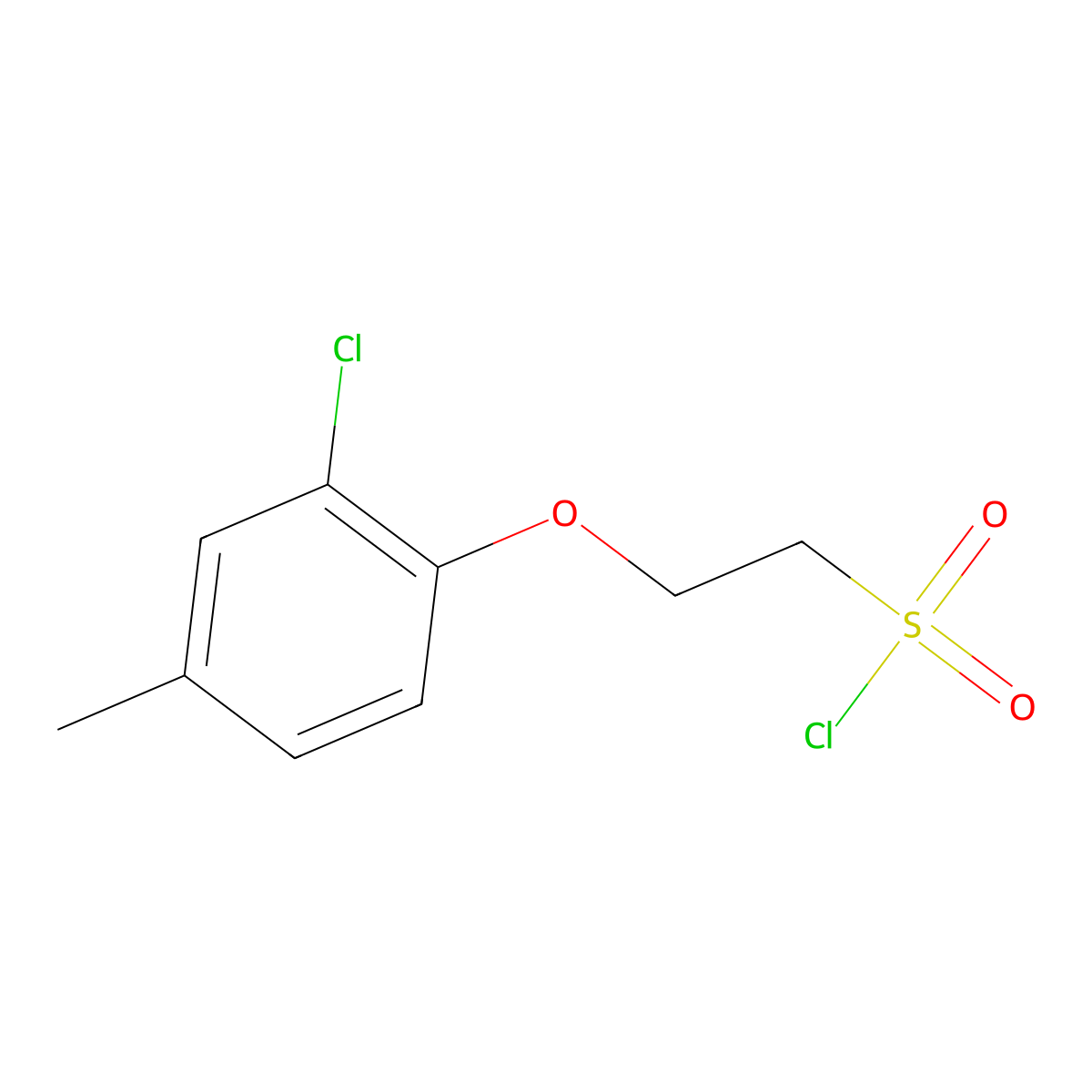 2-(2-Chloro-4-methylphenoxy)ethane-1-sulfonyl chloride molecular structure, CAS 1491047-24-5