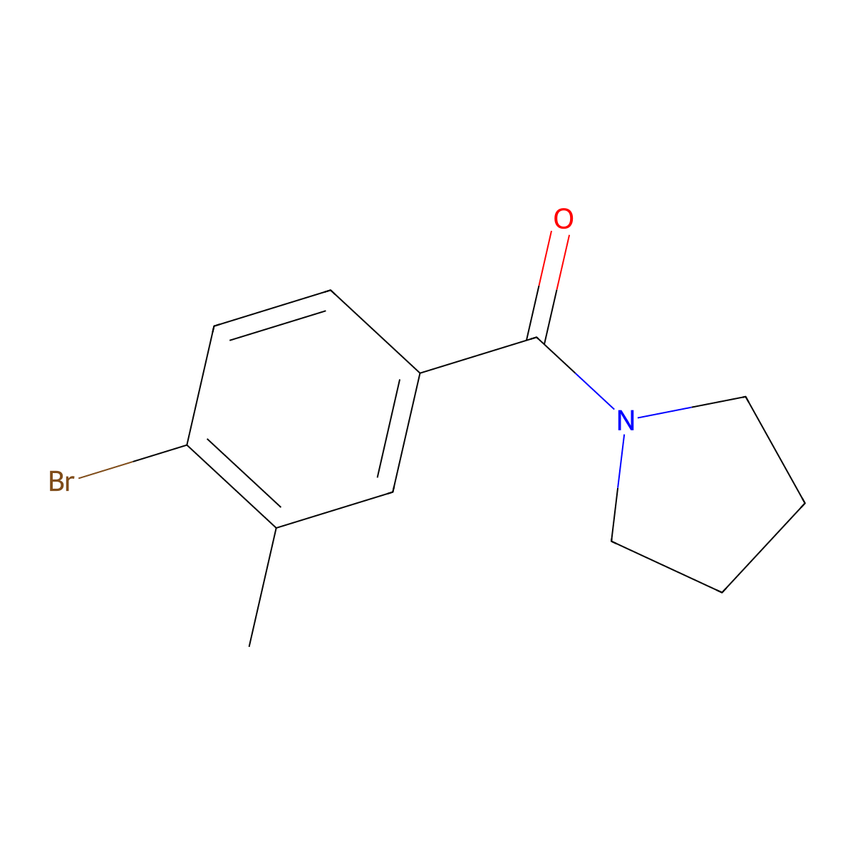 (4-Bromo-3-methylphenyl)(pyrrolidin-1-yl)methanone molecular structure, CAS 149105-15-7
