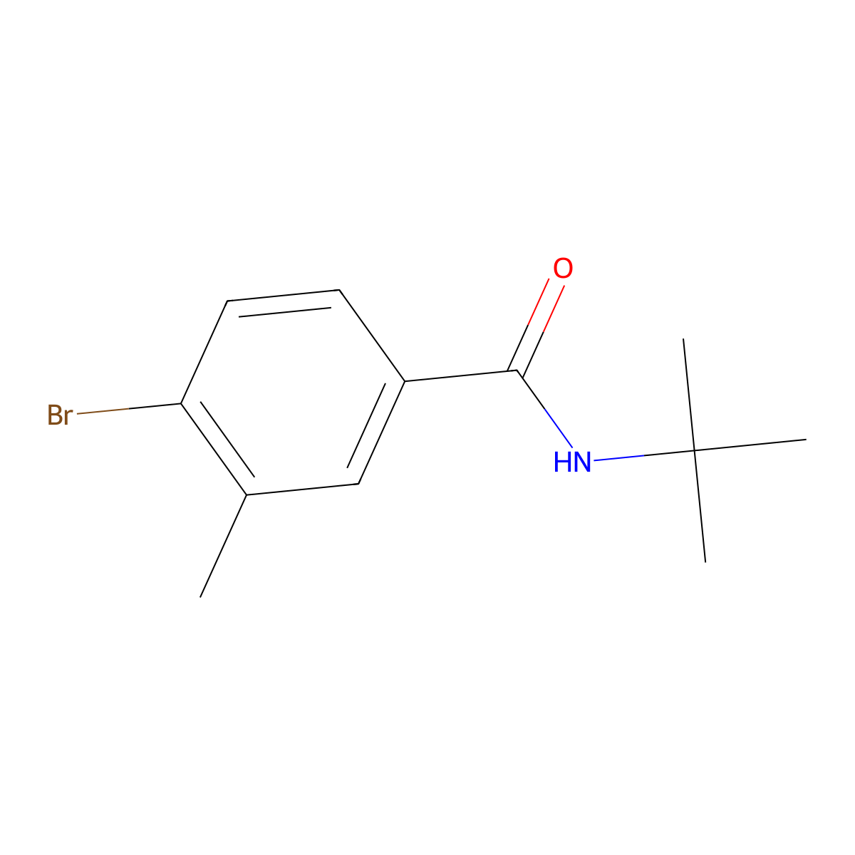 4-Bromo-N-tert-butyl-3-methylbenzamide molecular structure, CAS 149105-17-9
