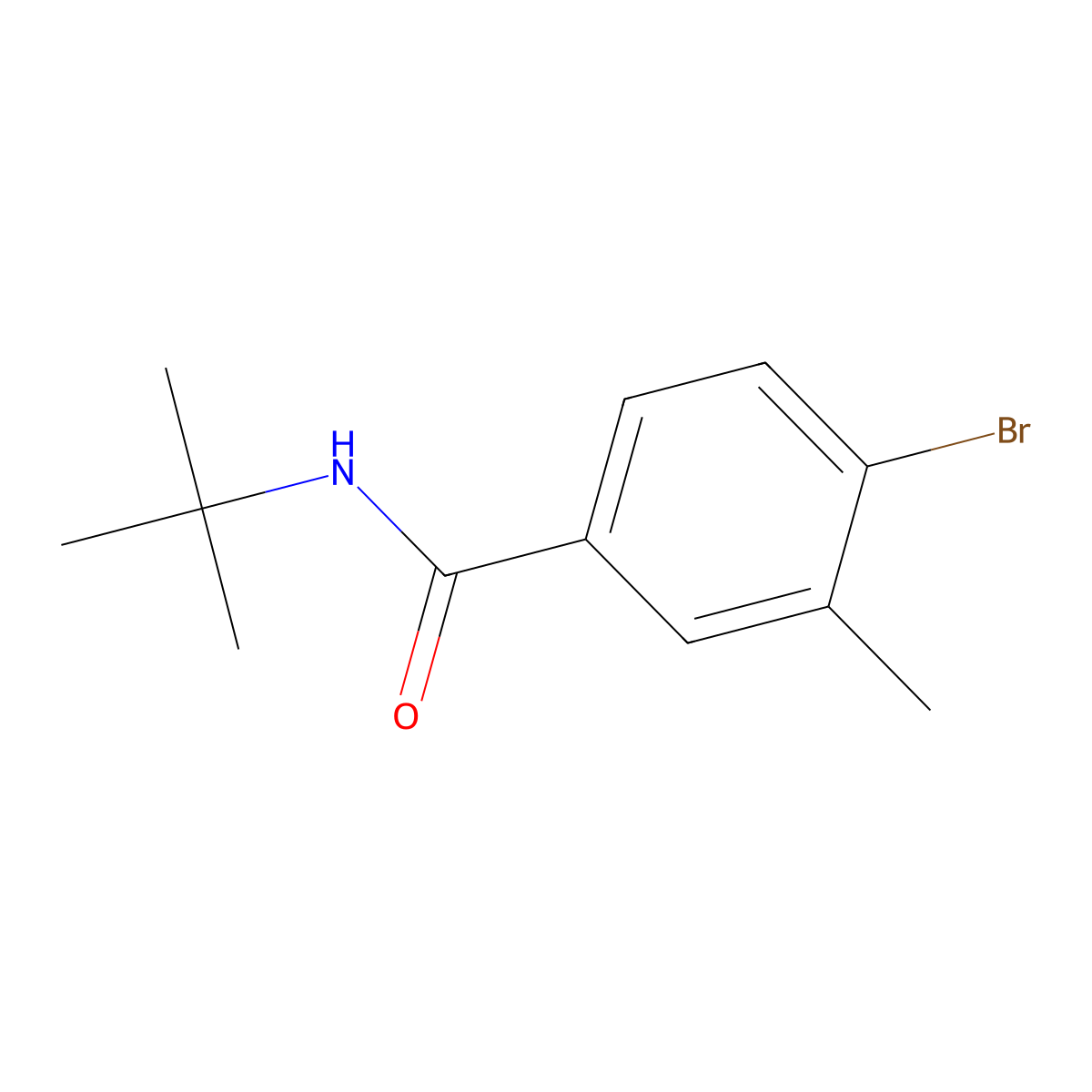 4-Bromo-N-tert-butyl-3-methylbenzamide molecular structure, CAS 149105-17-9