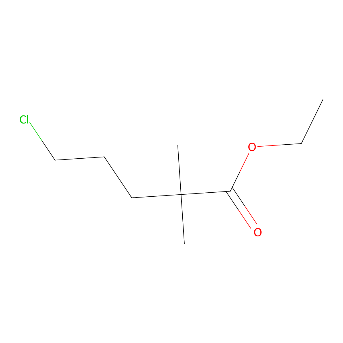 5-Chloro-2,2-dimethylpentanoic acid ethyl ester molecular structure, CAS 149105-21-5