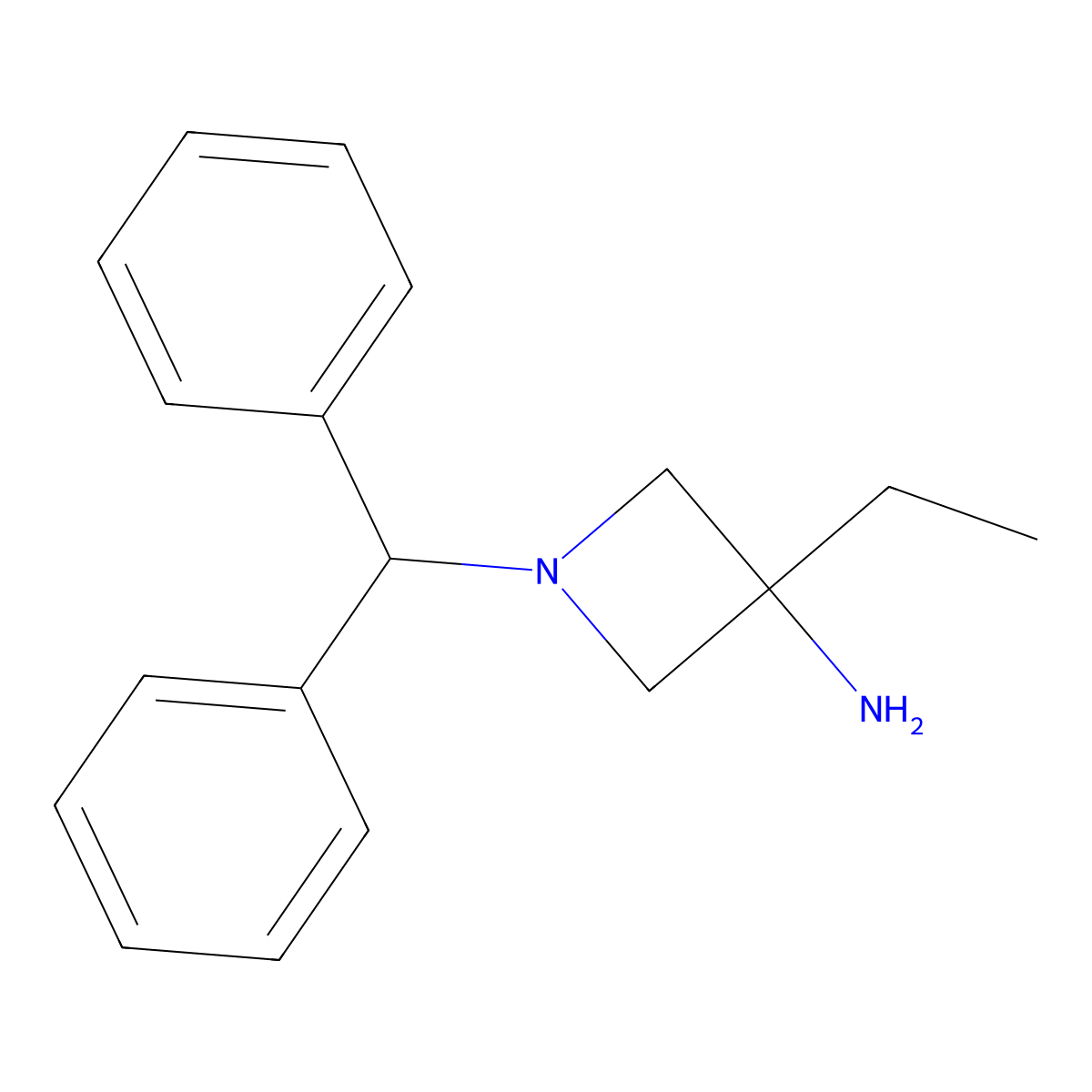 1-(Diphenylmethyl)-3-ethyl-3-azetidinamine molecular structure, CAS 149105-93-1