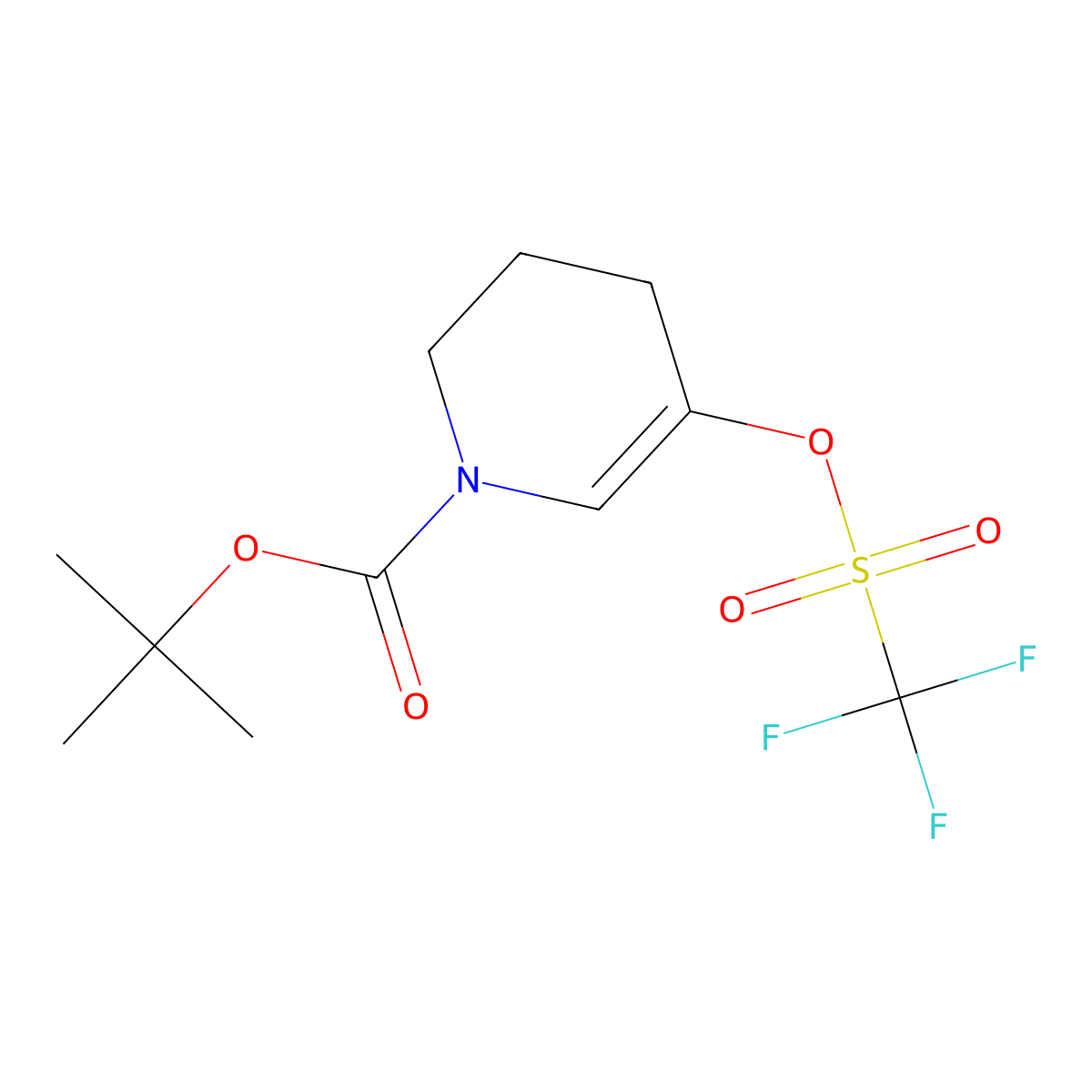 tert-Butyl 5-(((trifluoromethyl)sulfonyl)oxy)-3,4-dihydropyridine-1(2H)-carboxylate molecular structure, CAS 149108-74-7