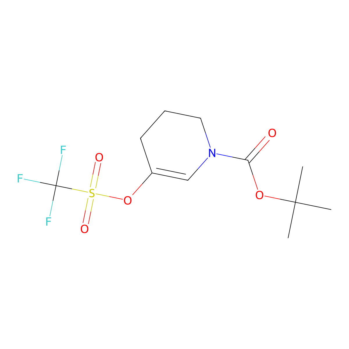 tert-Butyl 5-(((trifluoromethyl)sulfonyl)oxy)-3,4-dihydropyridine-1(2H)-carboxylate molecular structure, CAS 149108-74-7