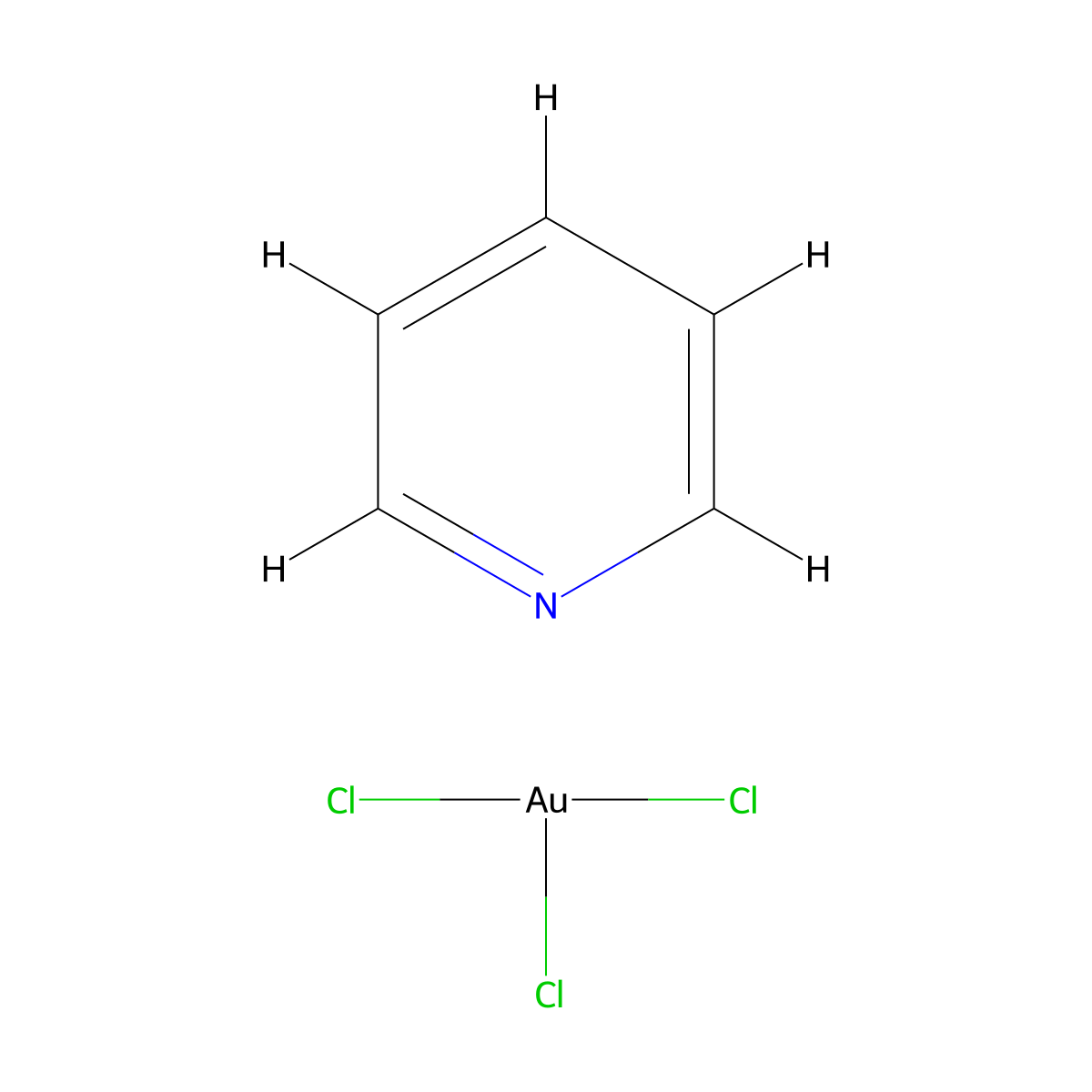Trichloropyridinegold(III) molecular structure, CAS 14911-01-4