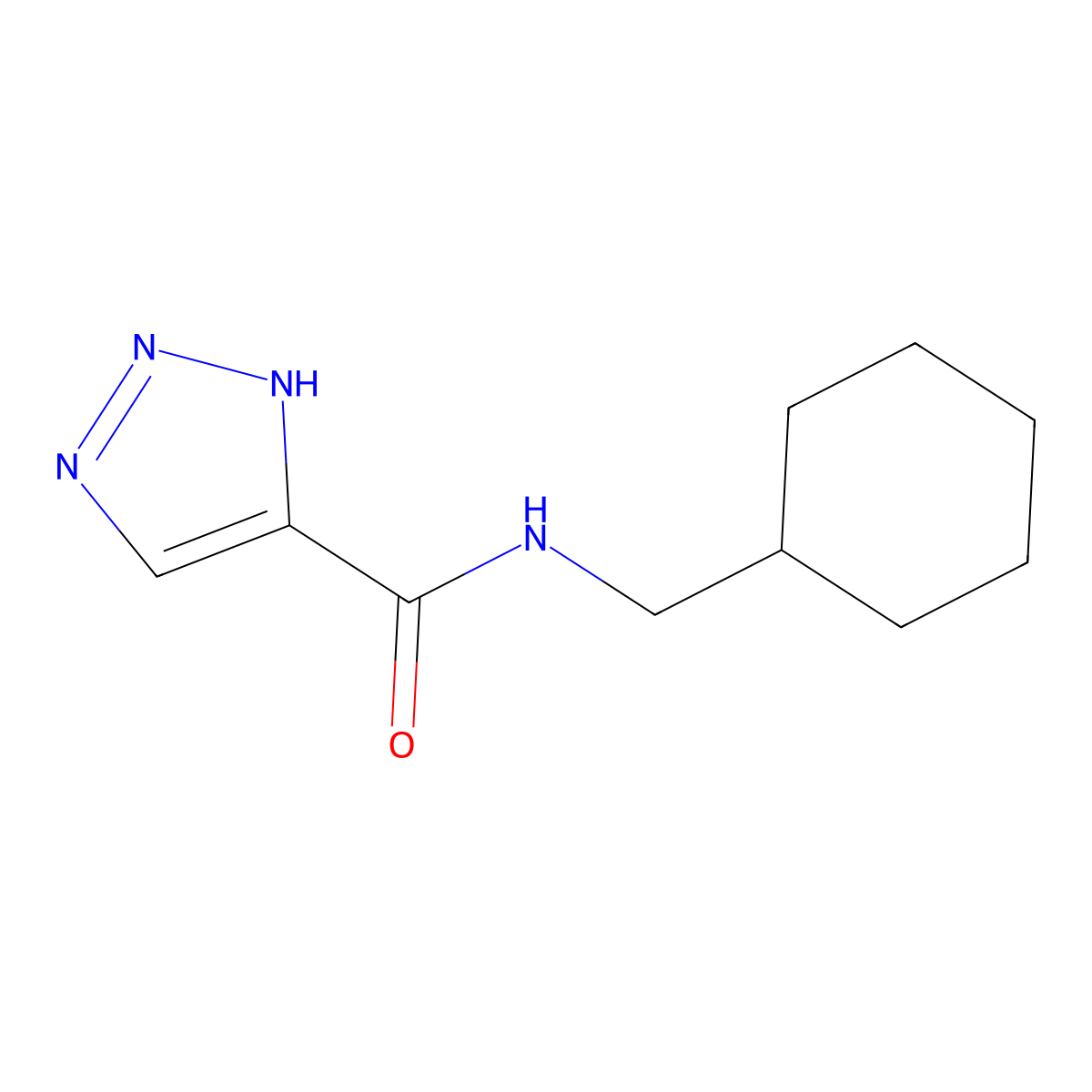 N-(cyclohexylmethyl)-1H-1,2,3-triazole-5-carboxamide molecular structure, CAS 1491102-82-9